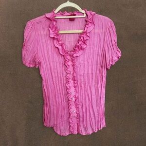 Sunny Leigh Pink Ruffled Women's Top